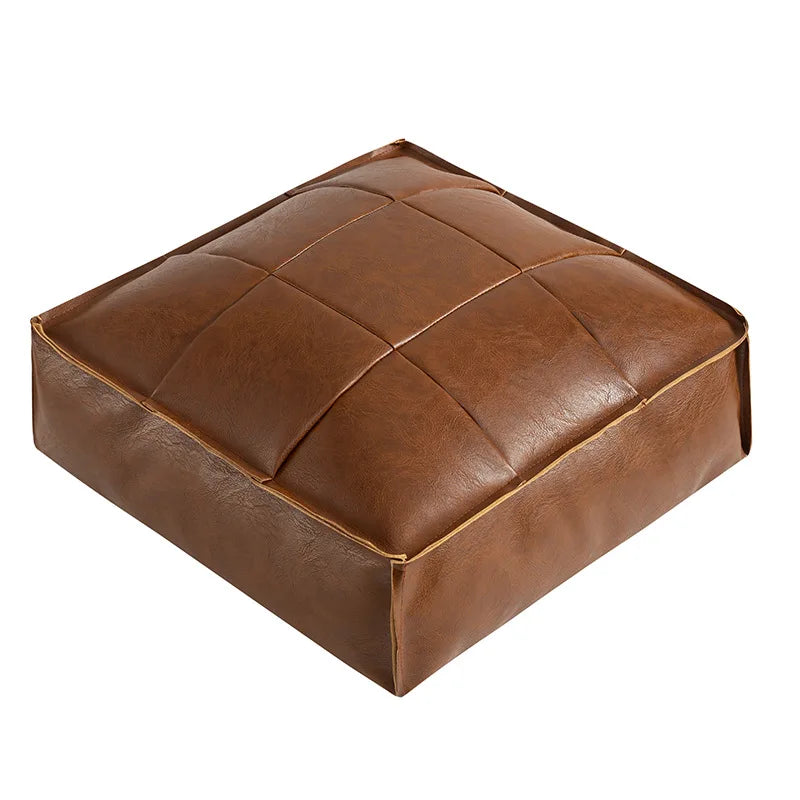 Moroccan Leather Floor Cushion Cover