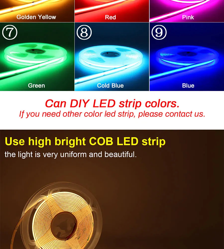 COB LED Strip PIR Motion Sensor Stair Lights Kit Step by Step Control