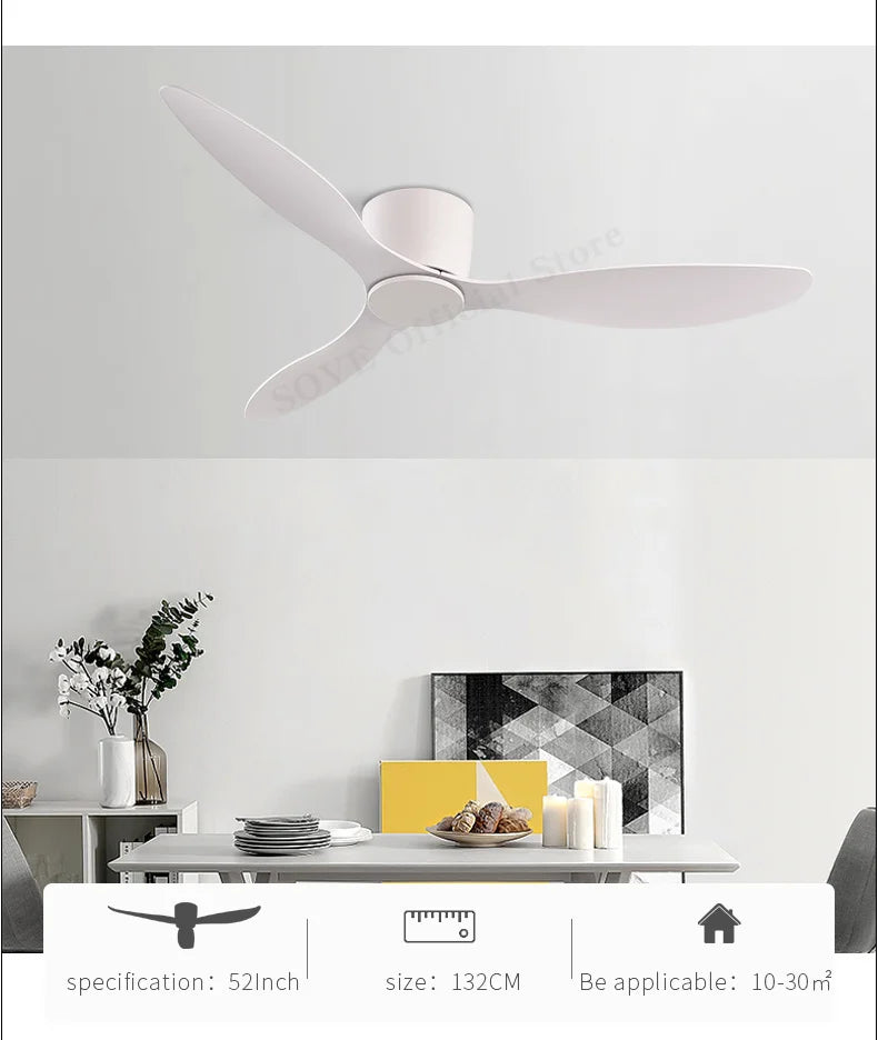 Low Profile White Ceiling Fan