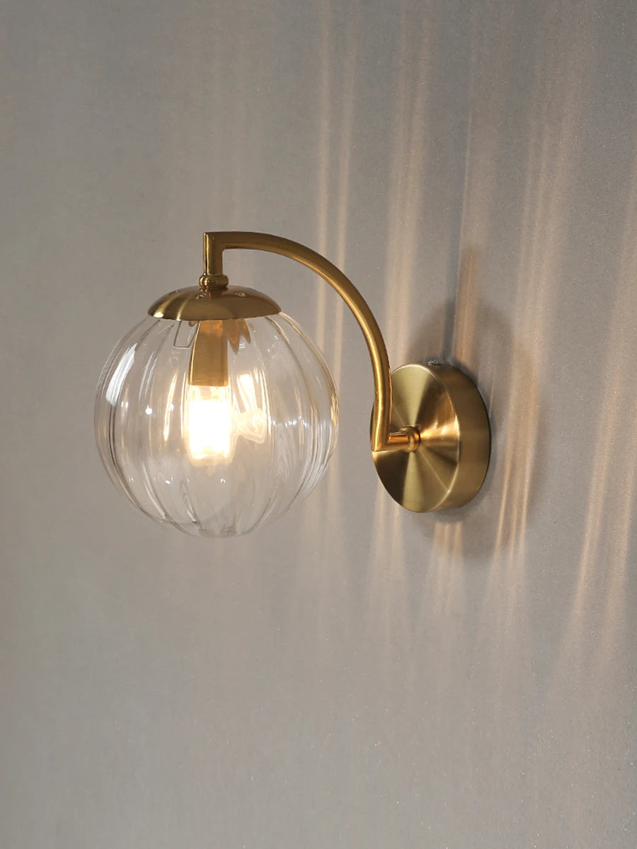 Glass Shade Bedside Wall Lamp
