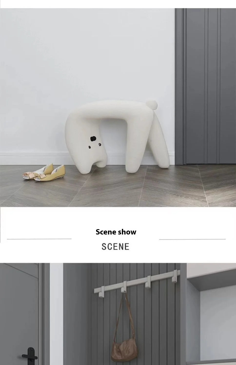 Plush Armless Dressing Chair