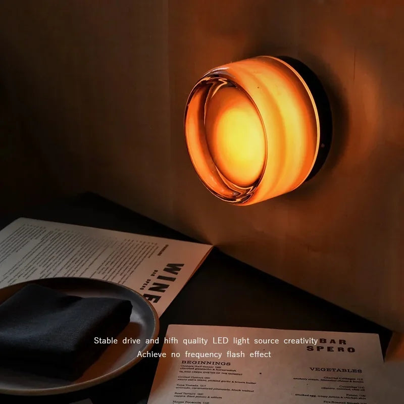 Modern Glass Round Wall Sconce