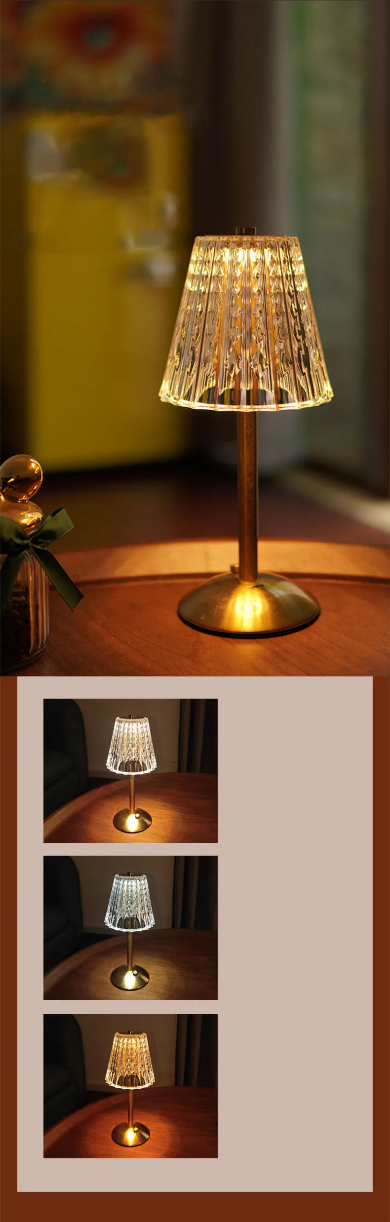 Luxury Diamond Crystal Bedside Table Lamp
