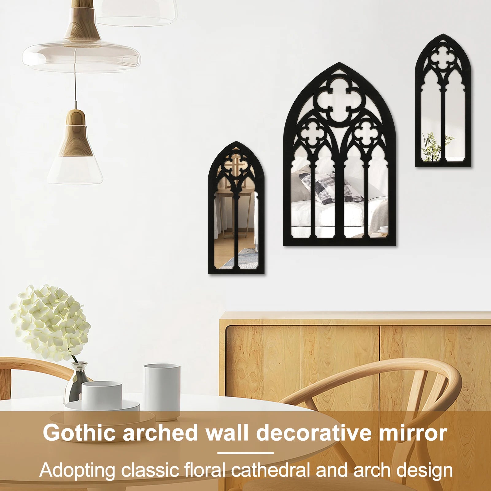 Gothic Arch Wall Mirror Set