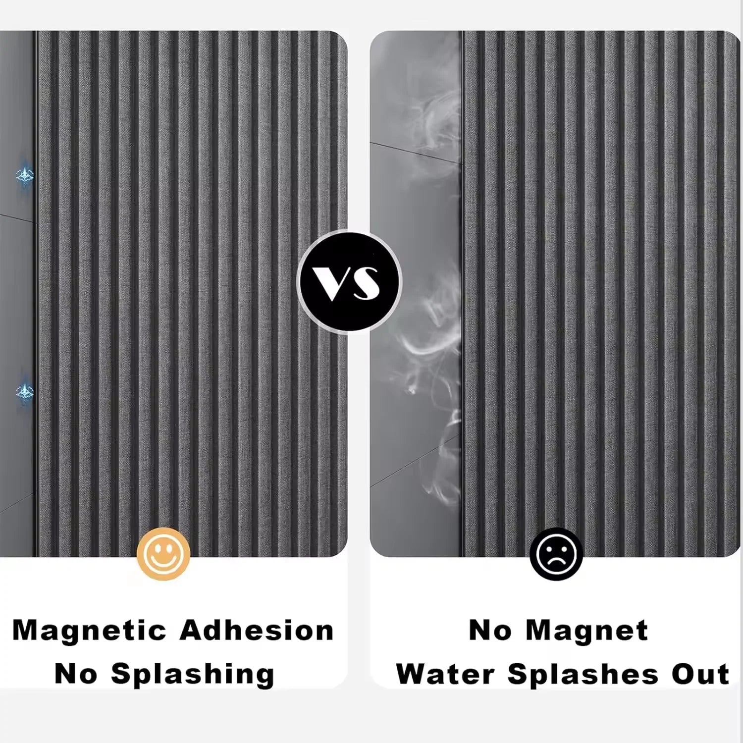 Magnetic Foldable Linen Bath Curtain Waterproof