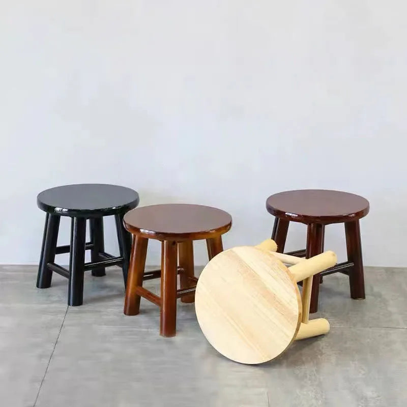 Solid Wood Round Stool