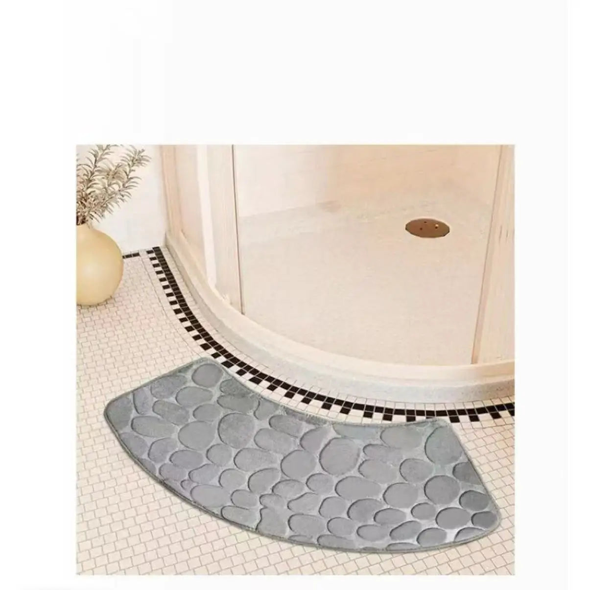 Curved bathroom mat thickened shower room absorbent door mat toilet
