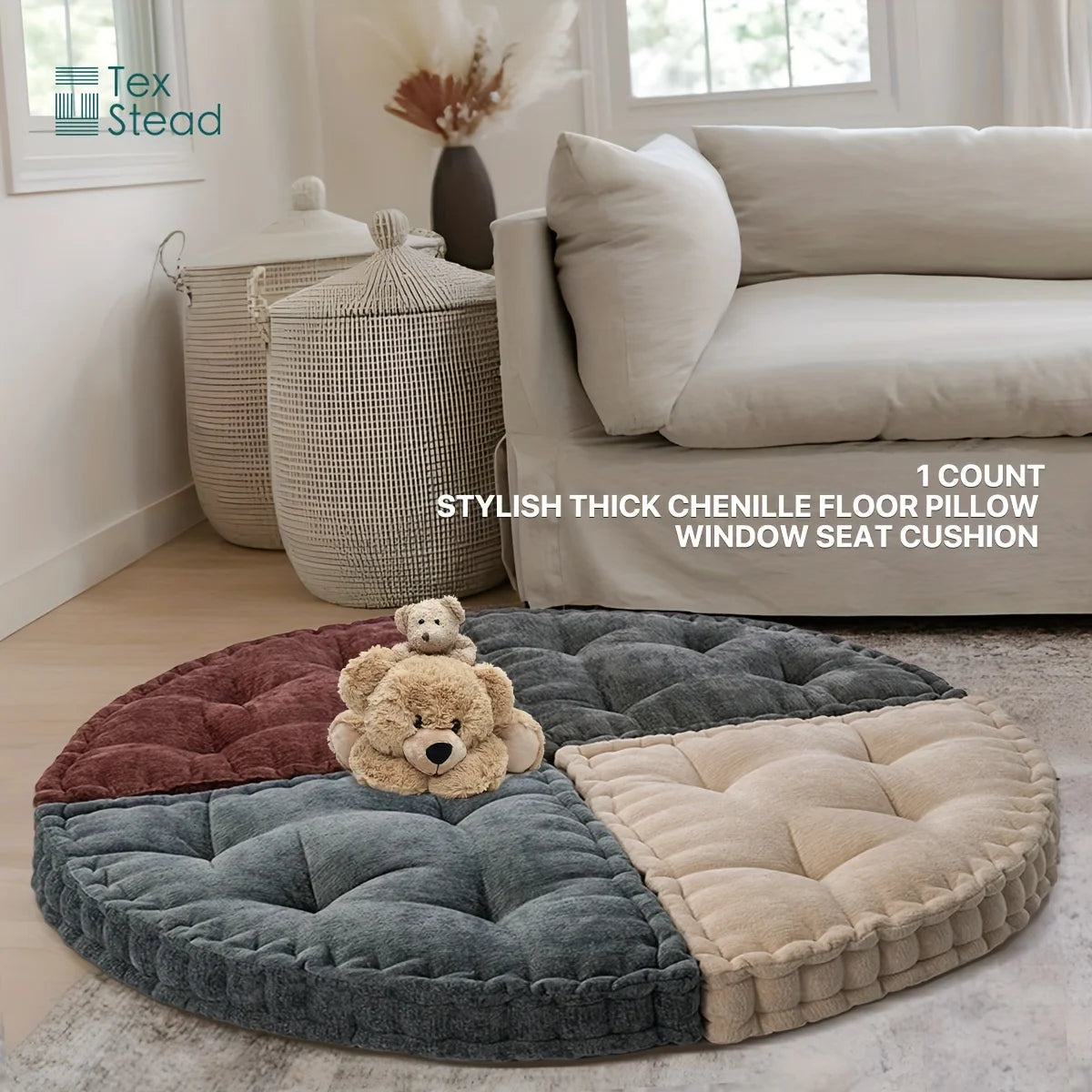 1 count Triangle cushion，Reading pad，Triangular shape with insert，Chair/Floor/Sofa/Outside Cushion