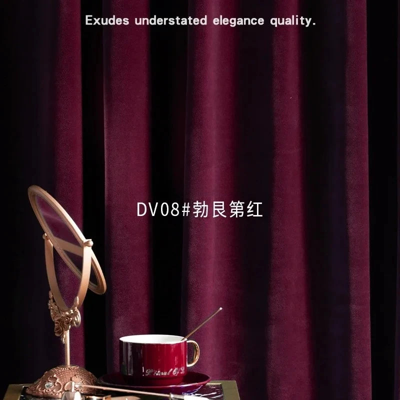Burgundy Velvet Blackout Curtain