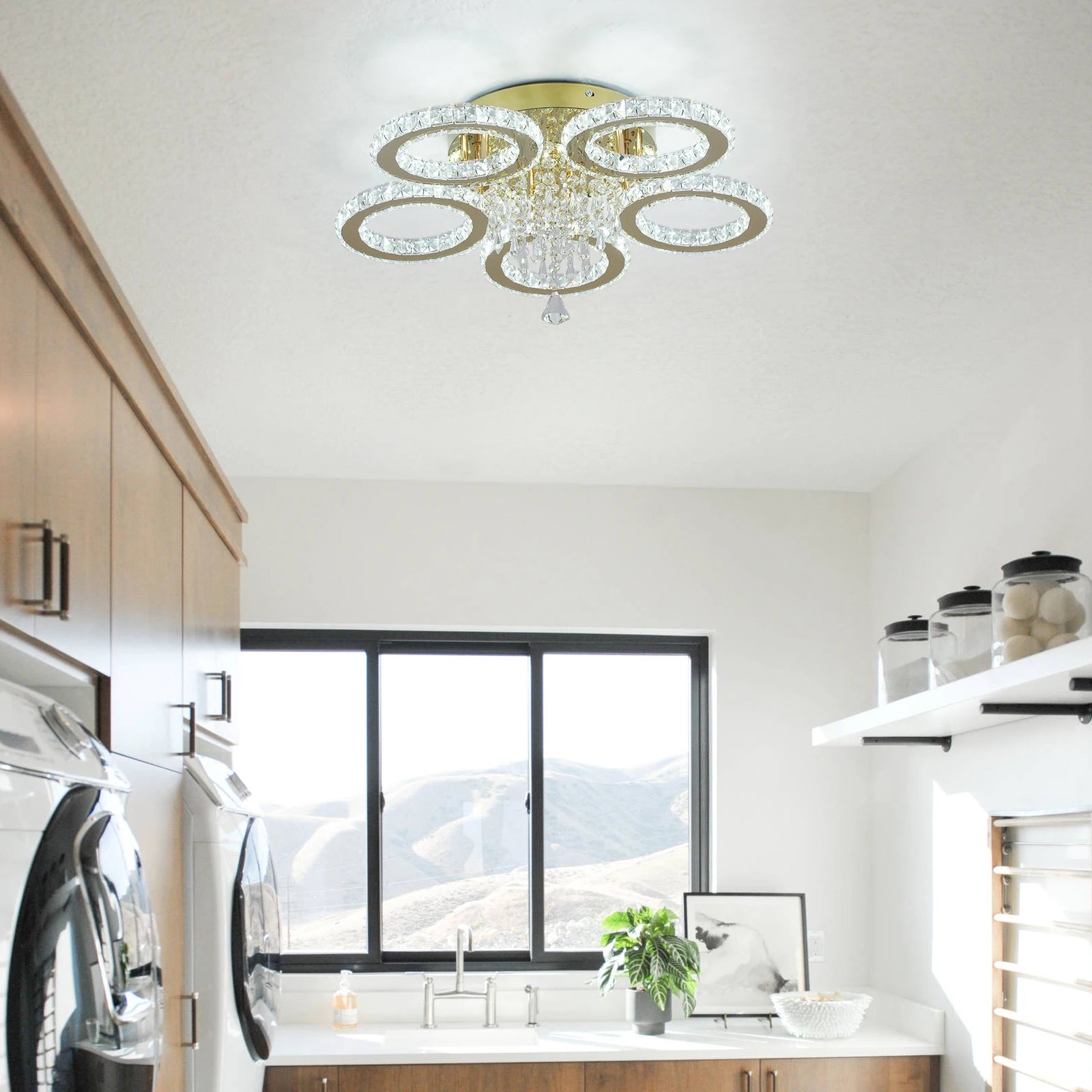 Gold Crystal Ceiling Chandelier