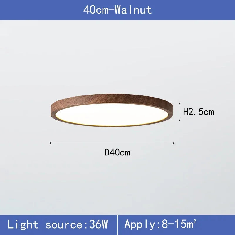 Ultrathin Wood Grain LED Ceiling Light