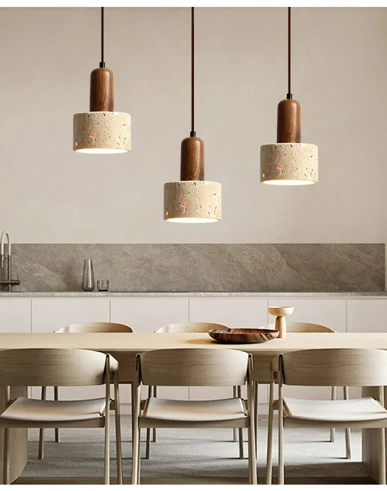 Wabi Sabi Travertine Pendant Light