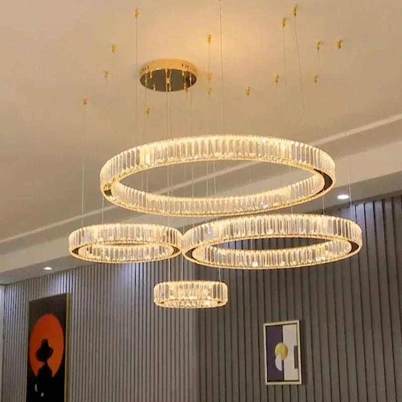 Modern Gold Luxury Crystal LED indoor Chandelier Bedroom Living Room