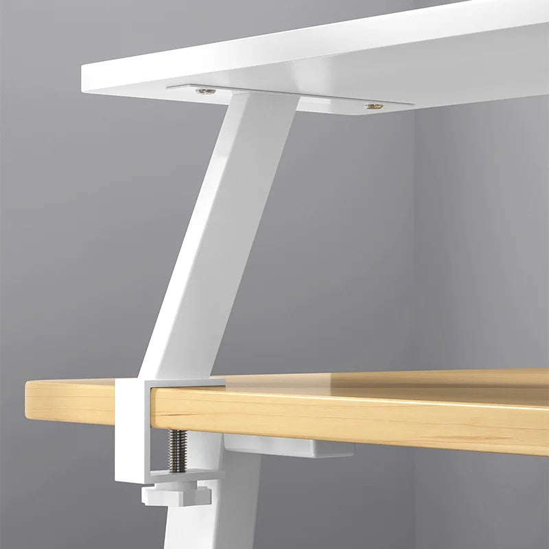 Clamp On Wooden Desk Shelf