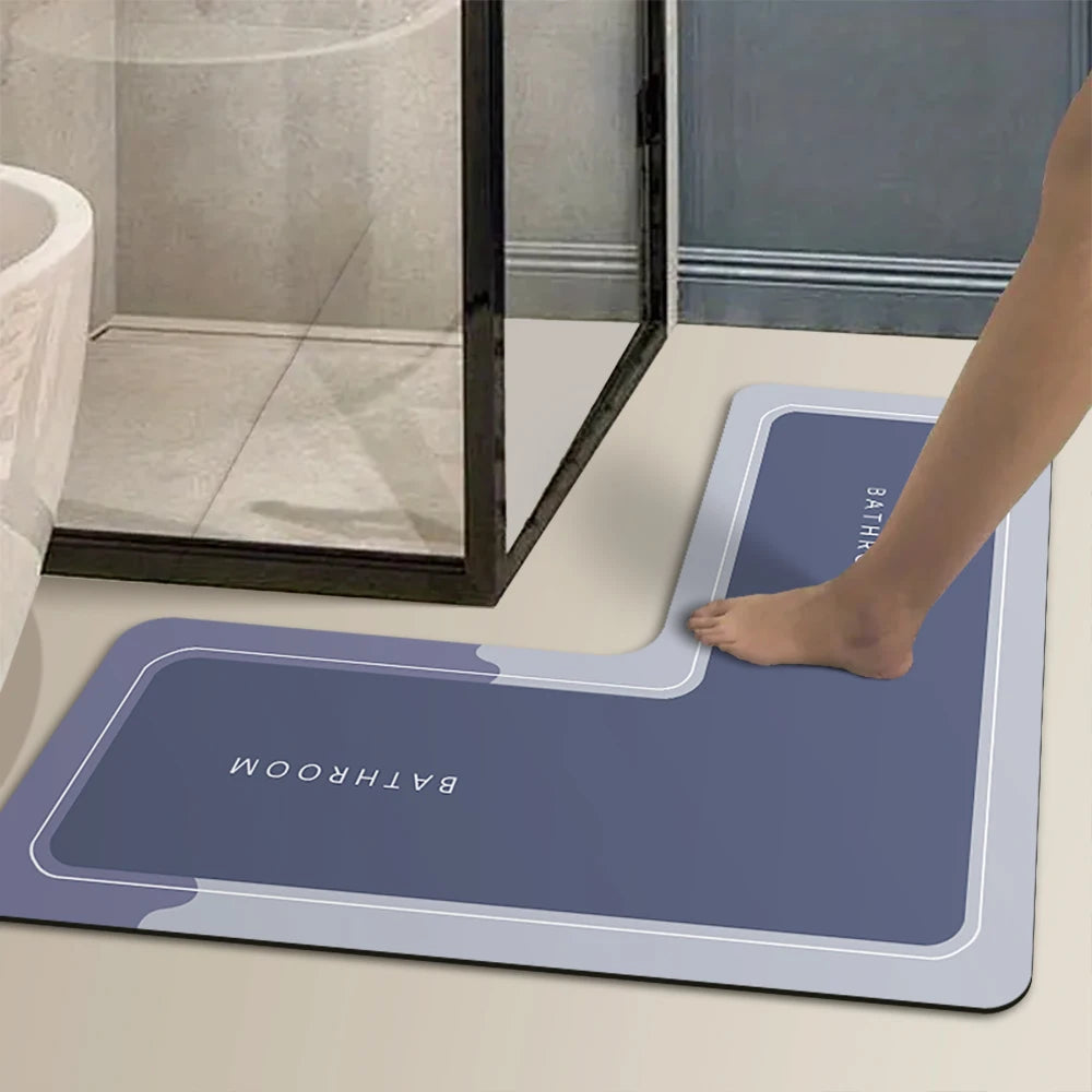 L Shaped Diatomaceous Earth Shower Mat
