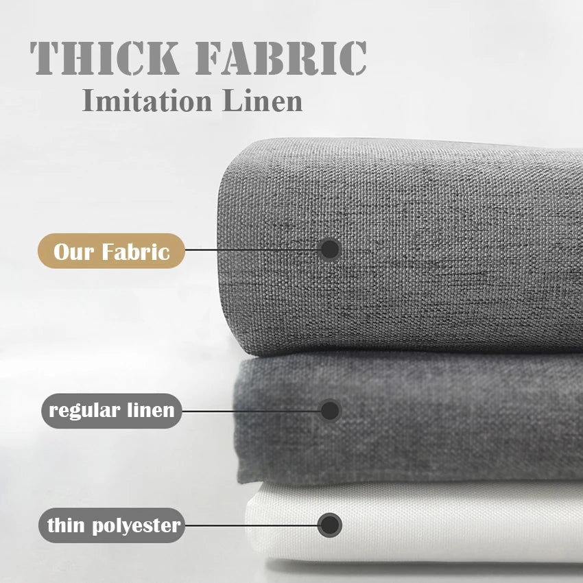 Thick Imitation Linen Shower Curtain Polyester Waterproof Shower