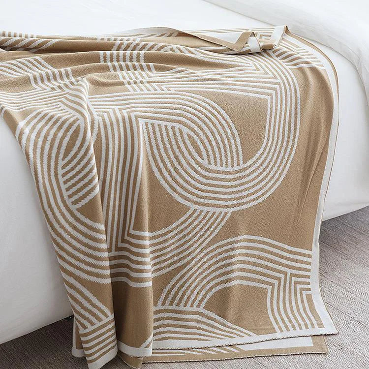 Nordic Geometric Knit Blanket