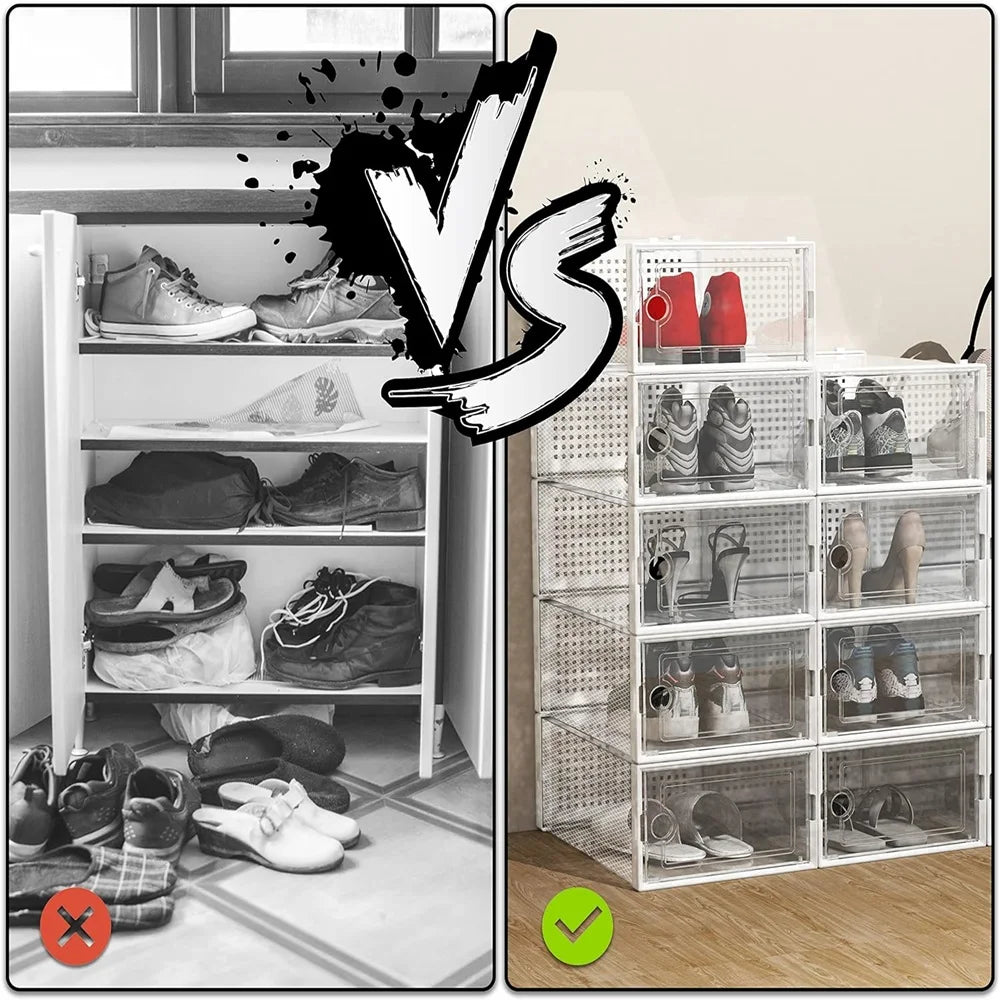 Stackable Clear Shoe Boxes 12 Pack