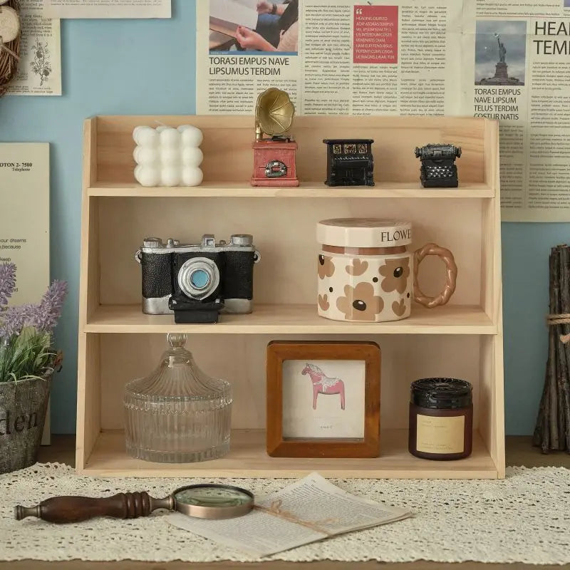 Wood Cosmetics Storage Rack