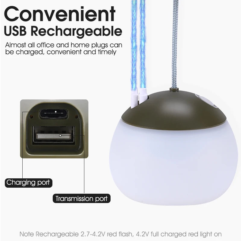 WEST BIKING Camping Tent Hanging Light Portable Camping Lanterns USB Rechargeable Led Light Camp Lamp for Outdoor Emergency