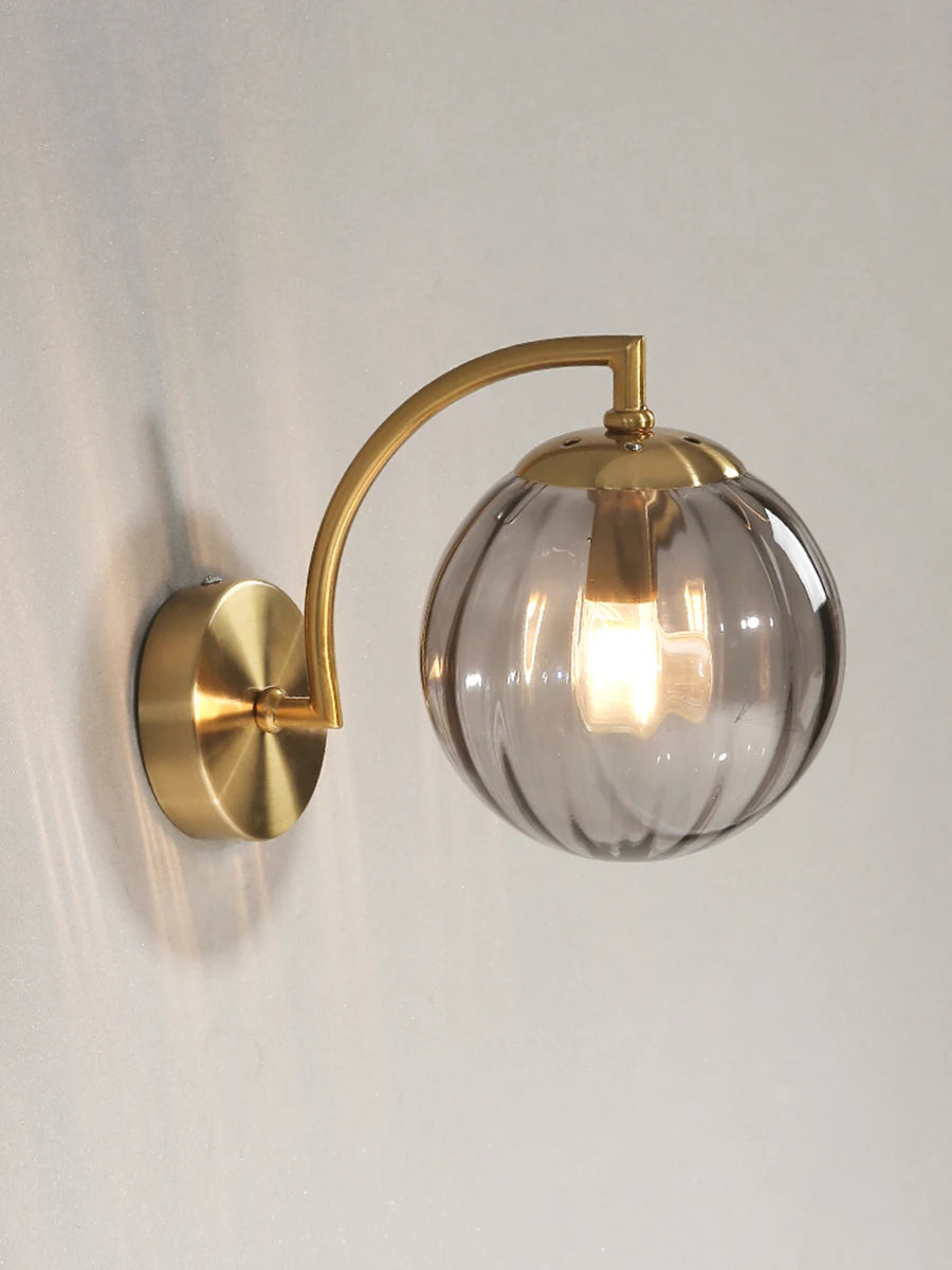 Glass Shade Bedside Wall Lamp