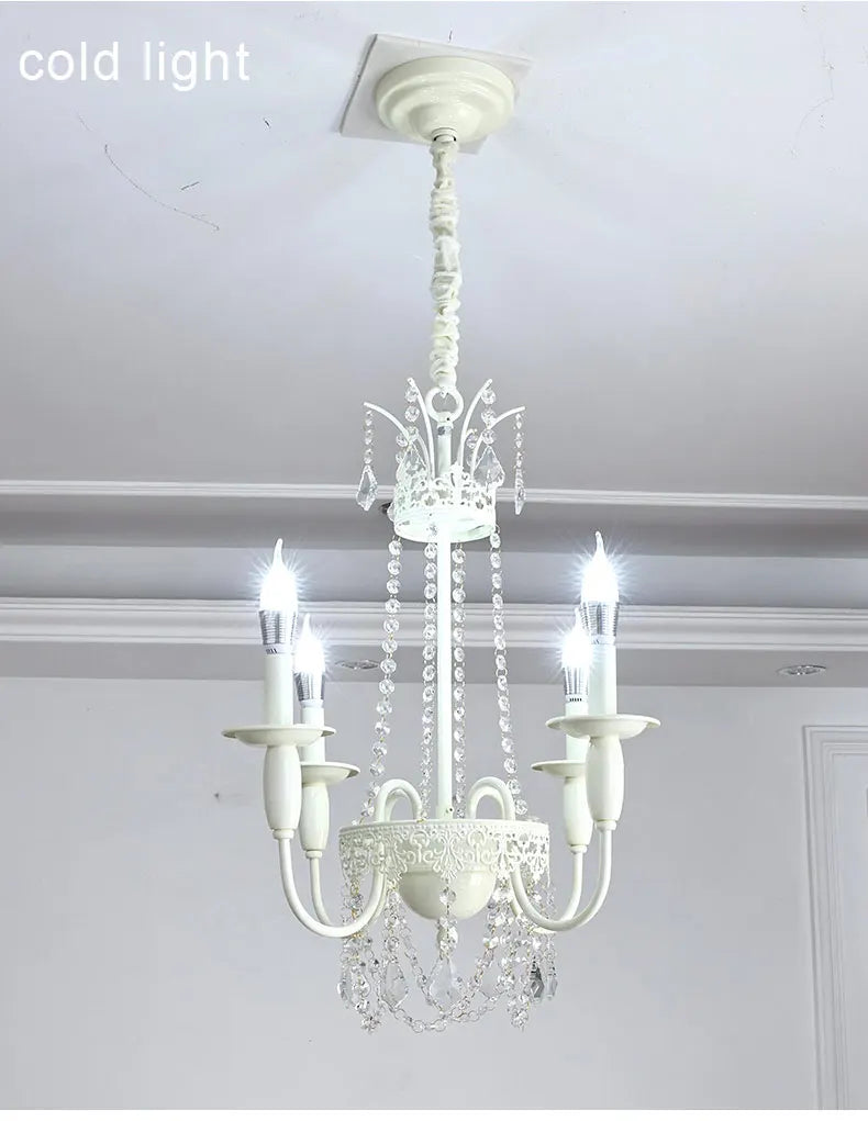 Modern 6-Light Crystal Chandelier LED Ceiling Light with E14 Bulb Base