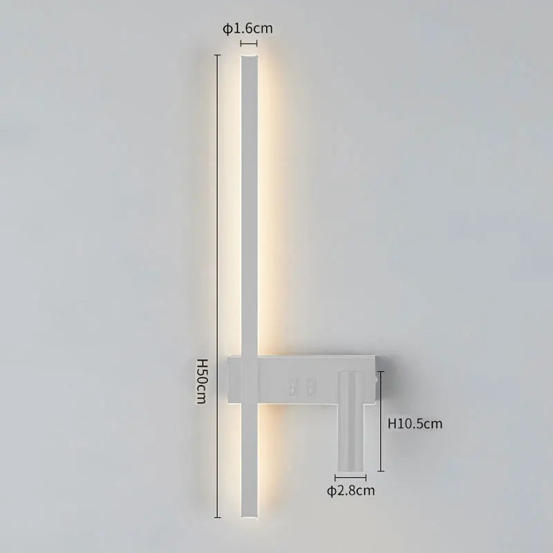 Wall lamp Nordic modern black and white minimalist living room sofa
