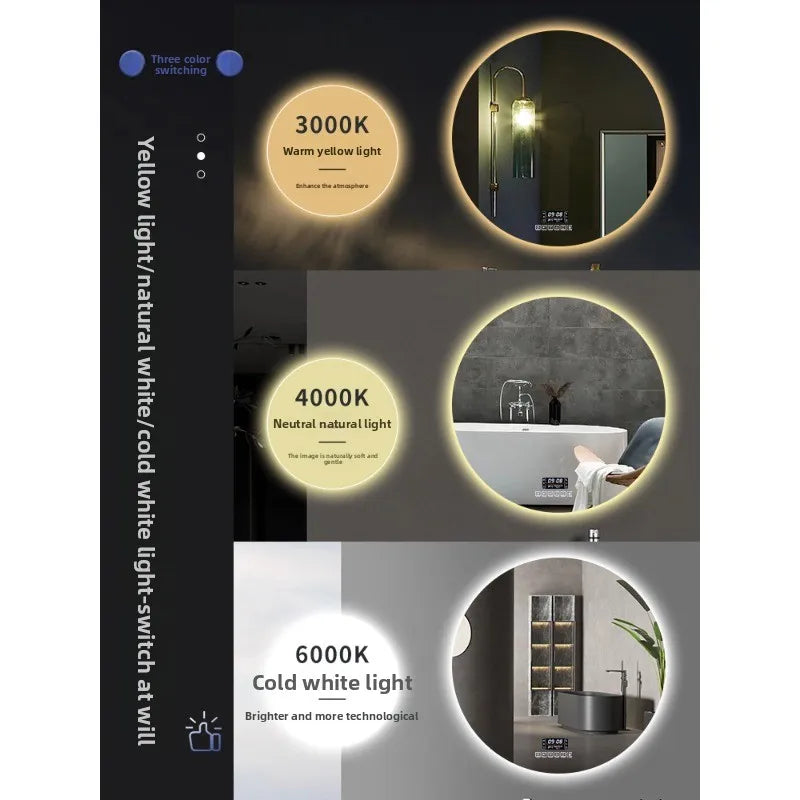 Smart Anti-Fog Round Vanity Mirror