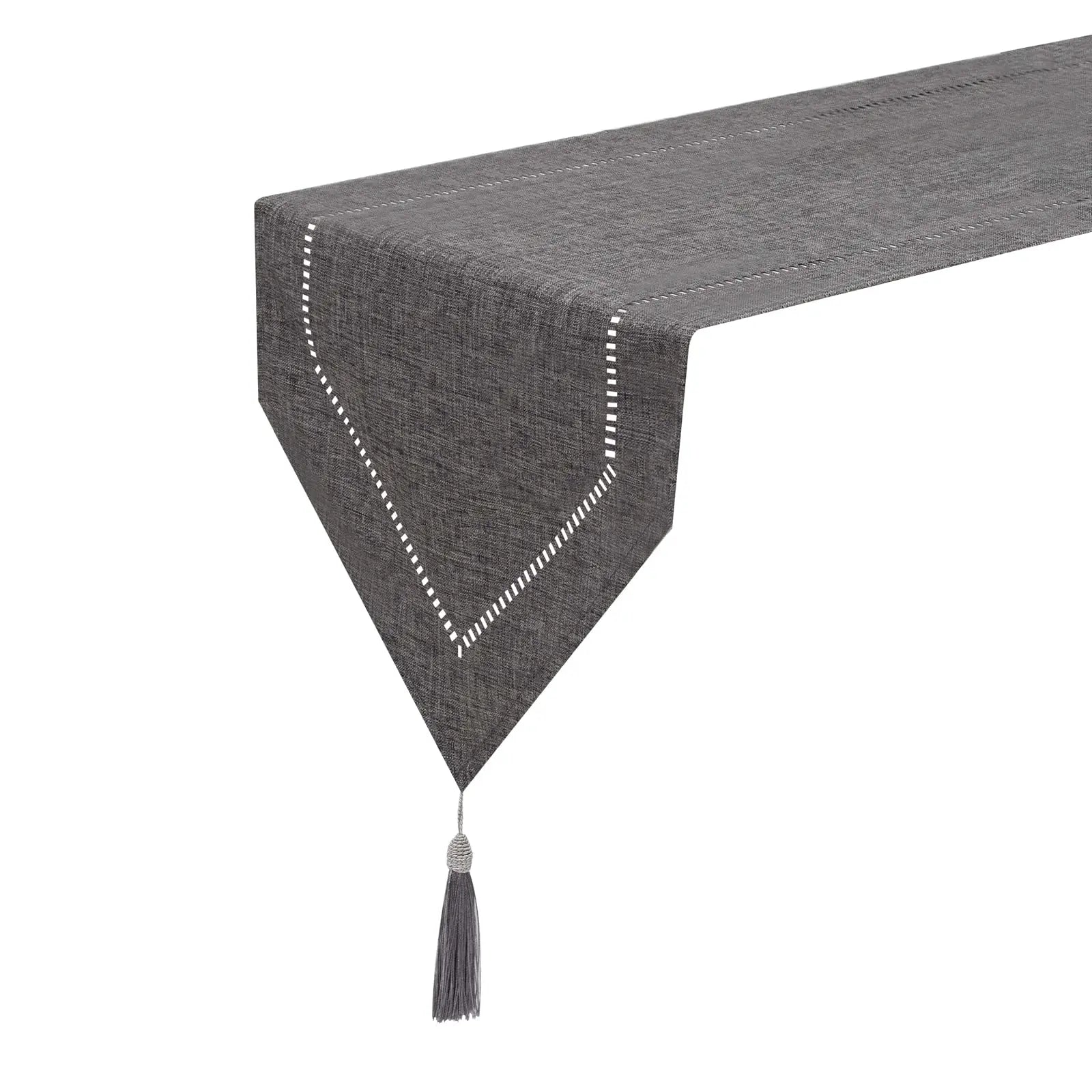 Solid Linen Table Runner With Tassel