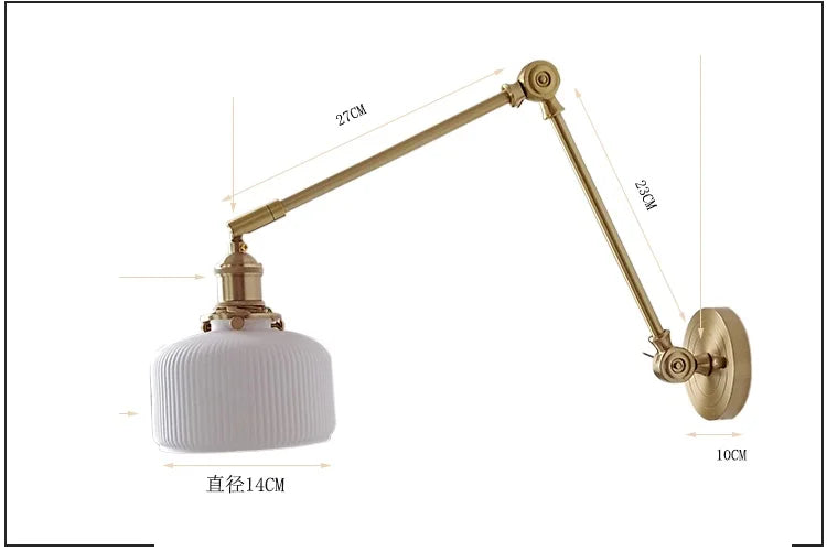 IWHD 2022 New Ceramic Copper LED Wall Lamp Beside Left And Right Rotate