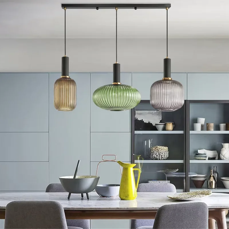Retro Colored Glass Pendant Light