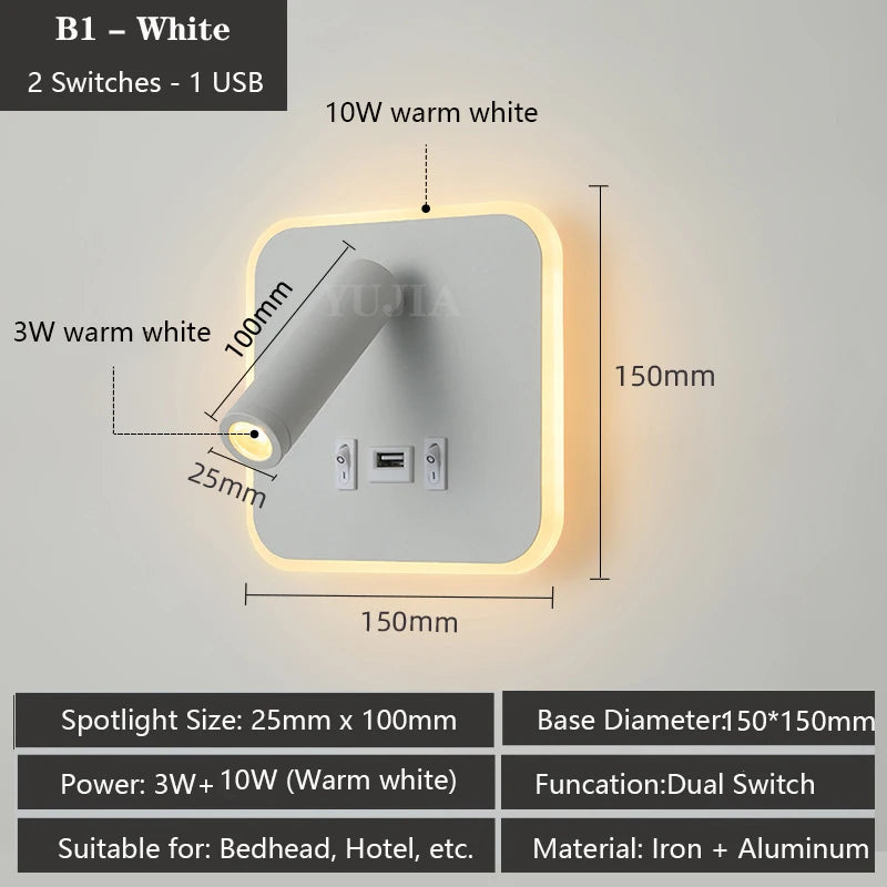 Multifunctional LED Wall Sconce With Switch