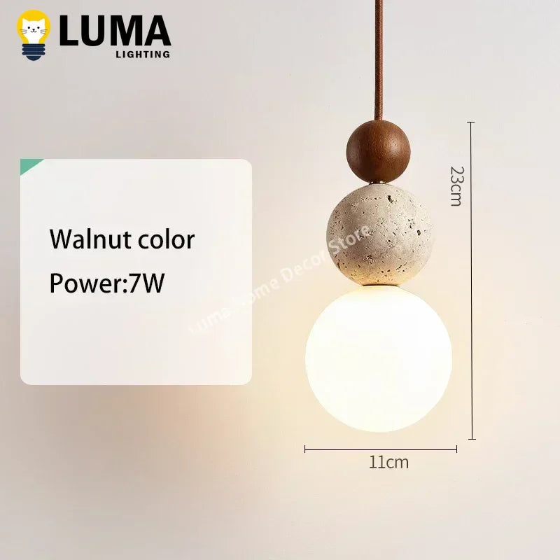 Cream Travertine Pendant Light