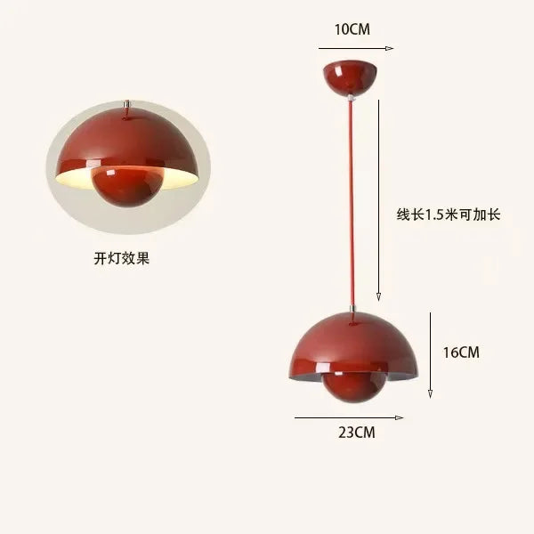 Modern Bud Pendant Light - red