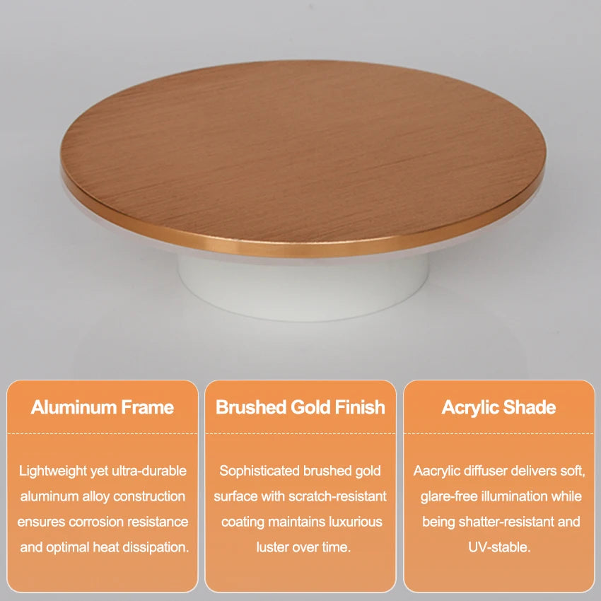 Modern Round Wall Lamp 15cm/20cm LED Black/White/Gold Aluminum Acrylic