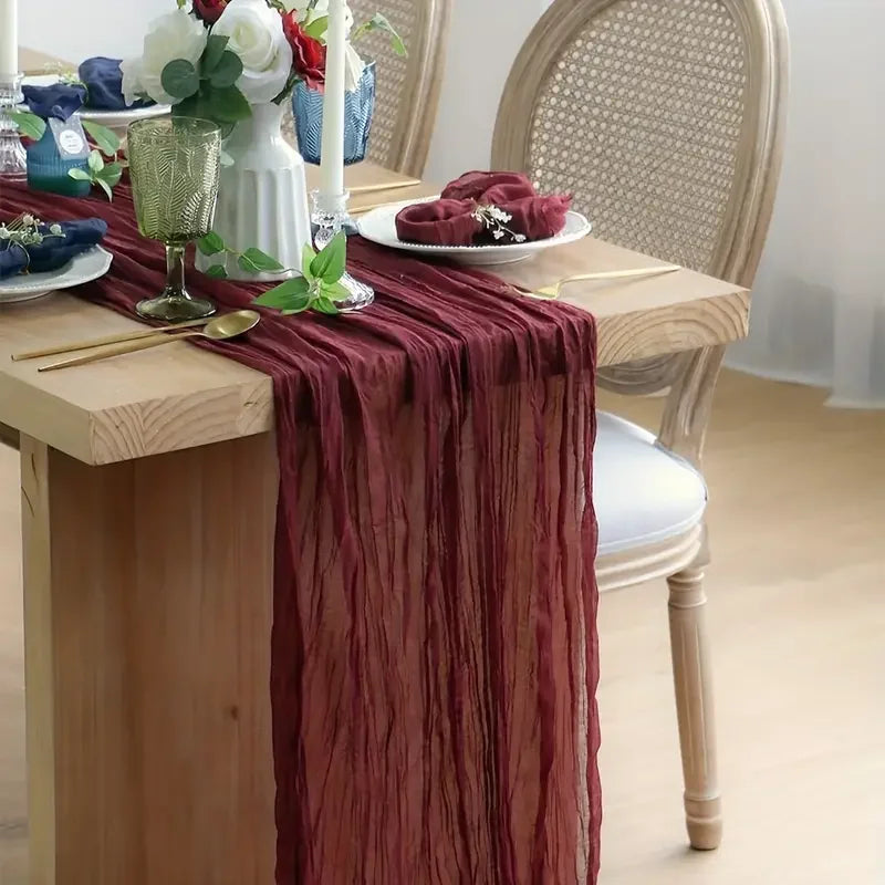 Gauze Cheesecloth Table Runners Set of 6