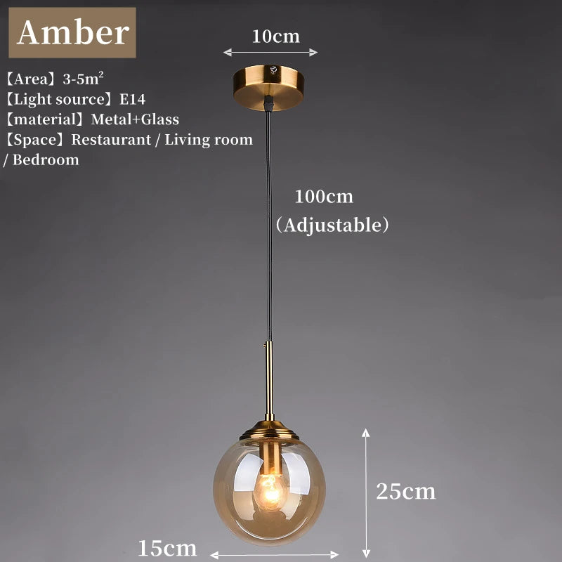 Modern Glass Globe Pendant Light