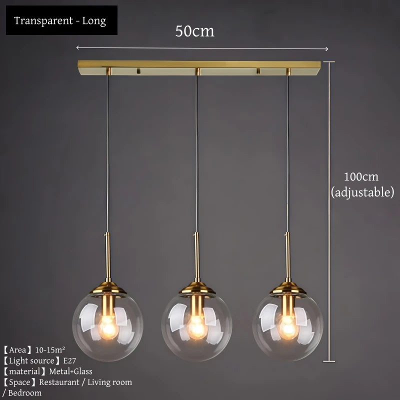 Modern Glass Globe LED Pendant Light