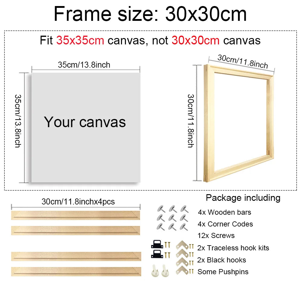 Wooden Canvas Stretcher Bar Frame Kit
