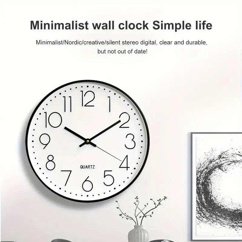 8 Inch Mute Quartz Wall Clock Cubic Digital Clock