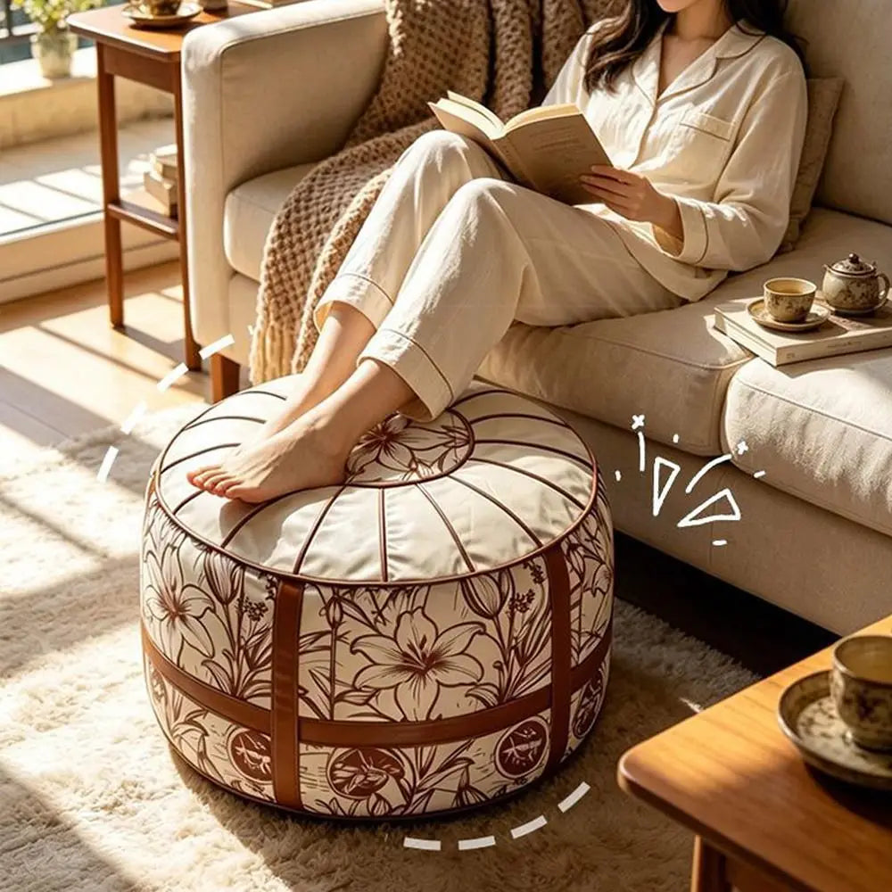 Boho Printed Fillable Storage Pouf