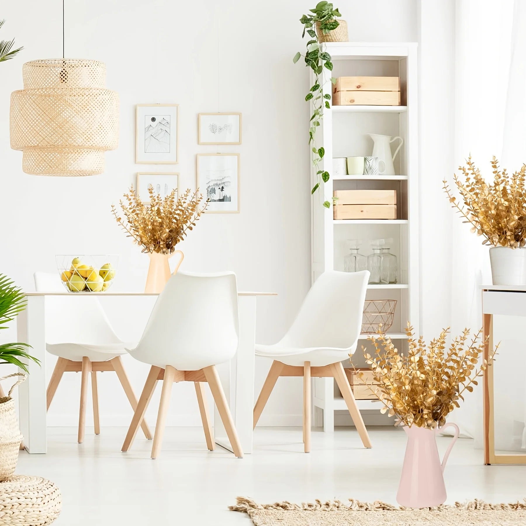 Golden Eucalyptus Artificial Stems