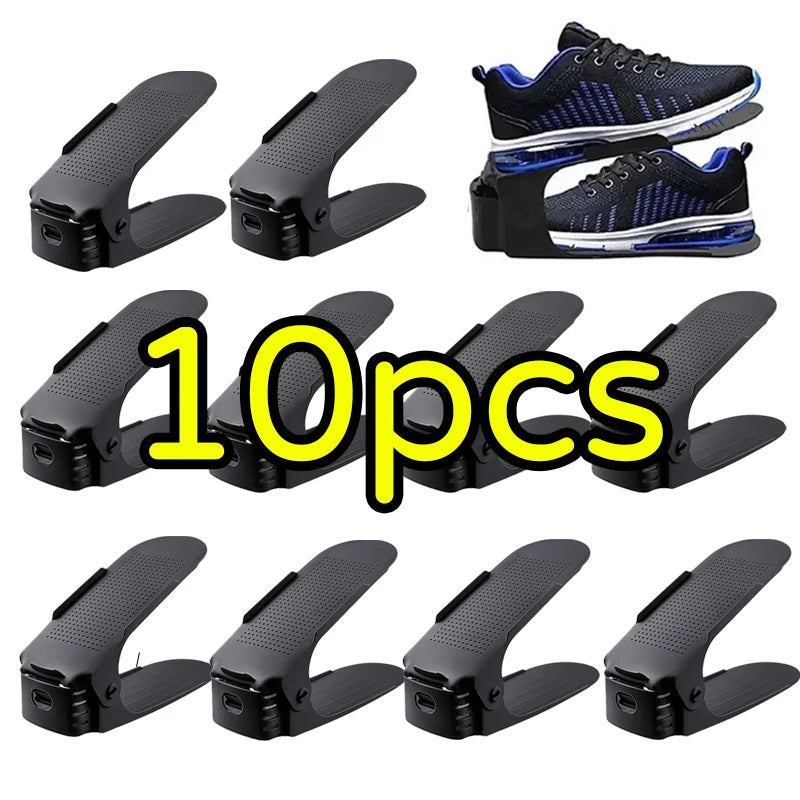 5Pcs Foldable Plastic Shoe Rack Set, Sturdy and Space-Saving, Ideal for Entryways, Closets, and Dorm Rooms