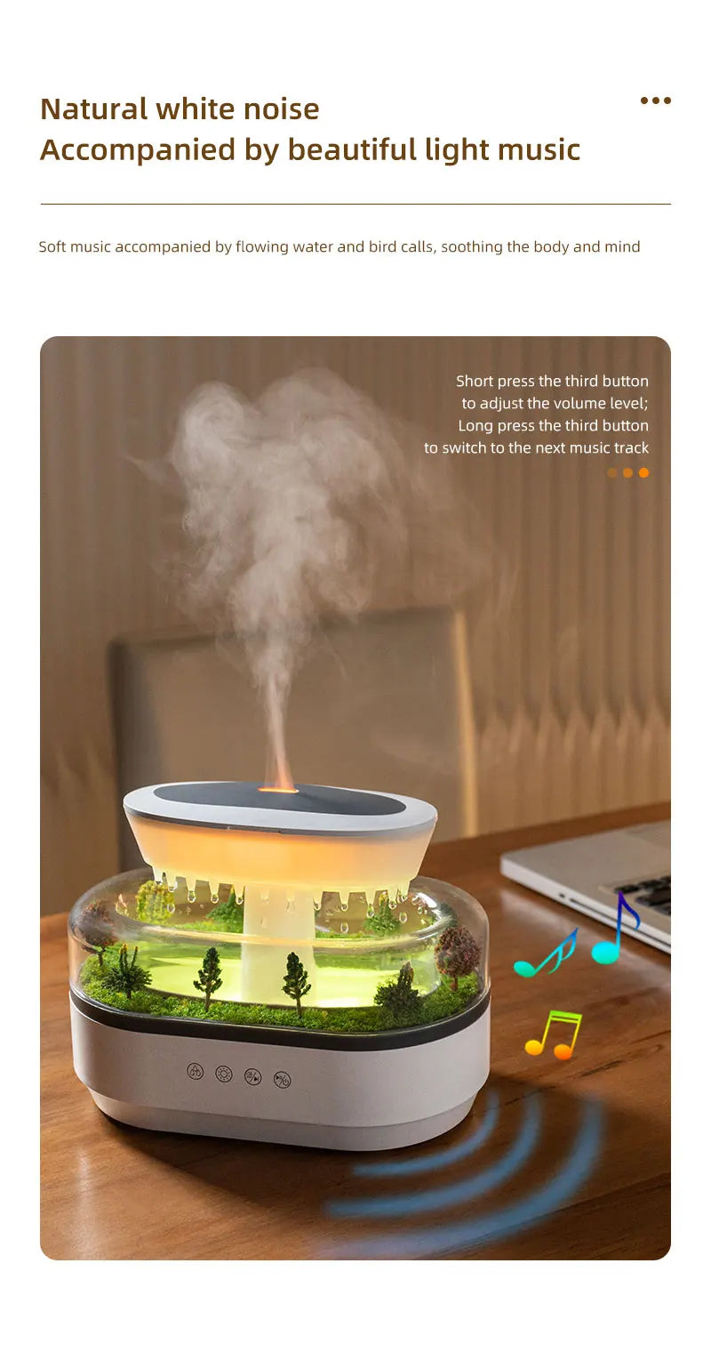 Aroma Humidifier Raindrop Air Humidifier Colorful Light White Noise