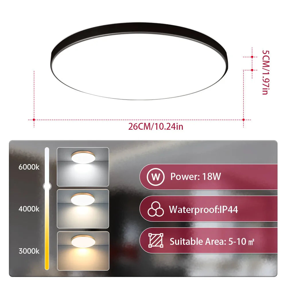 Waterproof IP44 LED Bathroom Ceiling Light