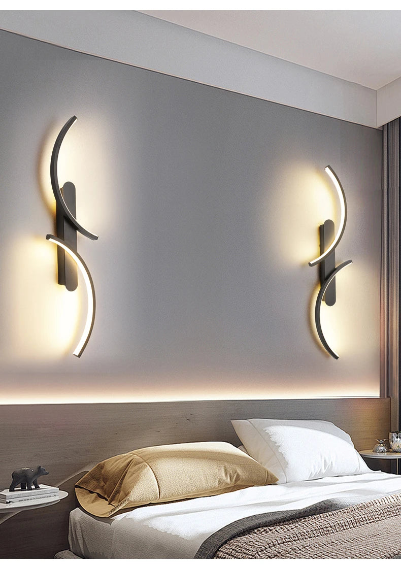 Curved Arc LED Bedside Wall Light