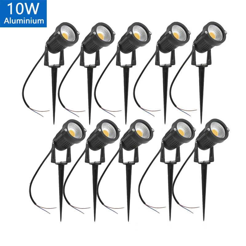 LED Garden Lawn Spike Light Set