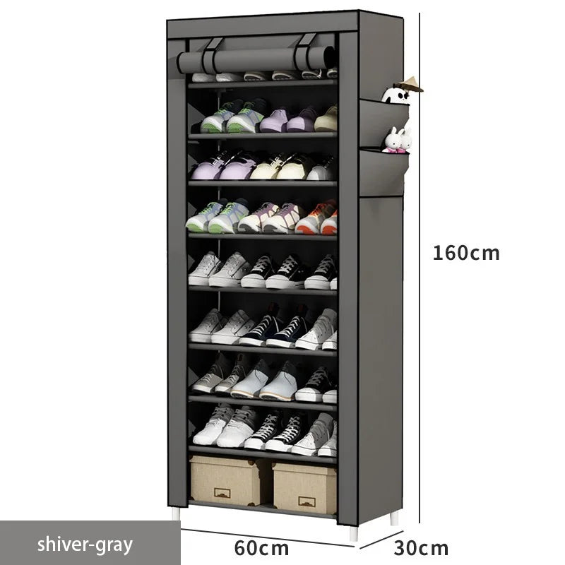 Simple shoe rack with dustproof storage, multi-tier shoe cabinet, dormitory entrance storage stand