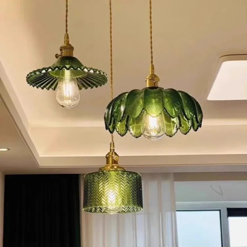 Nordic Green Glass Pendant Light
