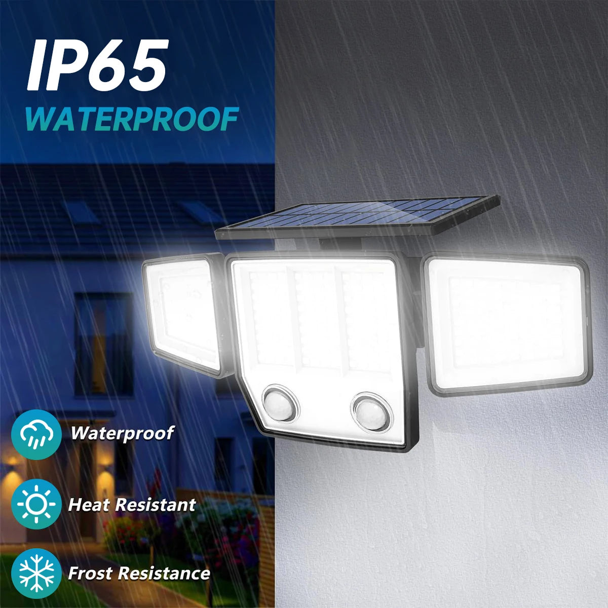 3-Head Adjustable Solar Motion Light